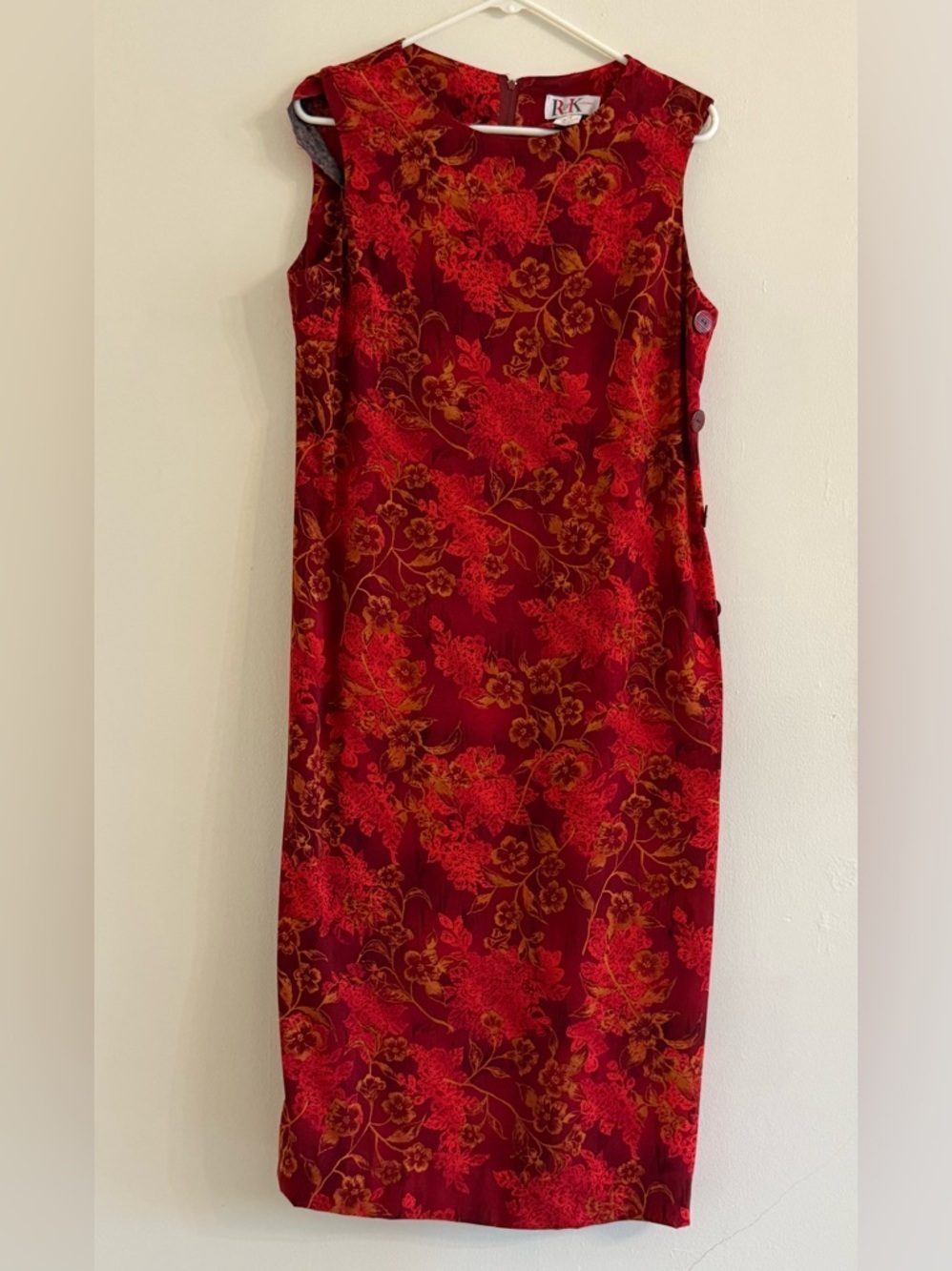 Beautiful RK Red Floral Sleeveless Maxi Dress
